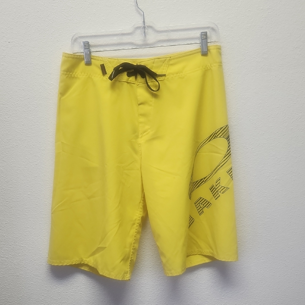 Oakley Yellow Board Shorts with Black Accents